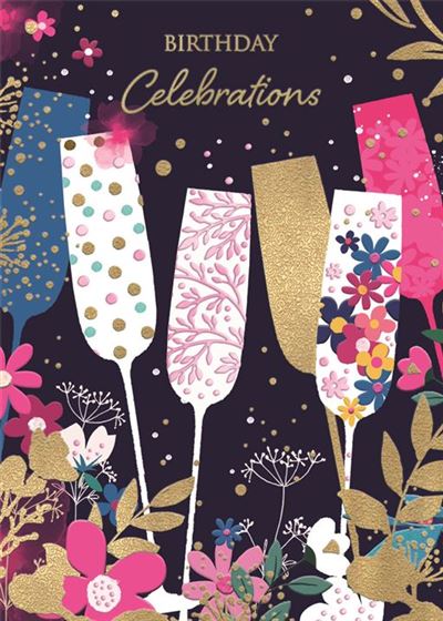 ICG Champagne Flutes Birthday Card