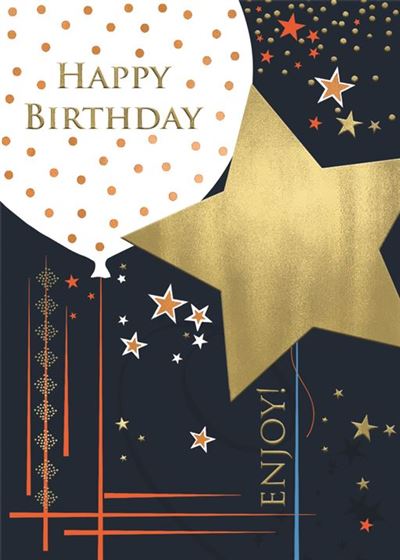 ICG Large Star Balloon Birthday Card