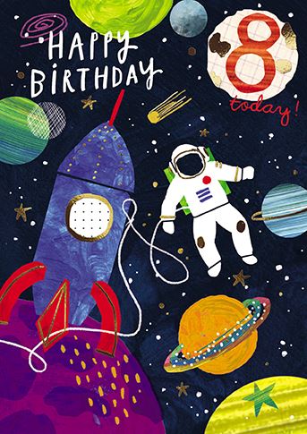 Paper House Space 8th Birthday Card*