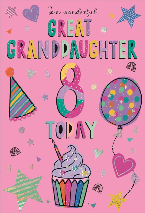 ICG Great Granddaughter 8th Birthday Card