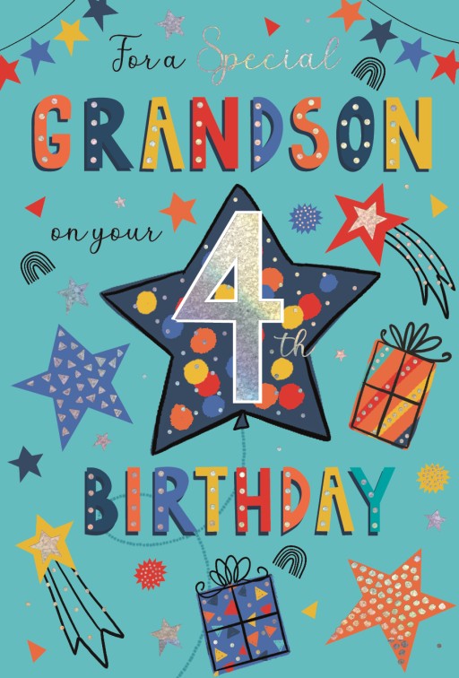 ICG Grandson 4th Birthday Card*