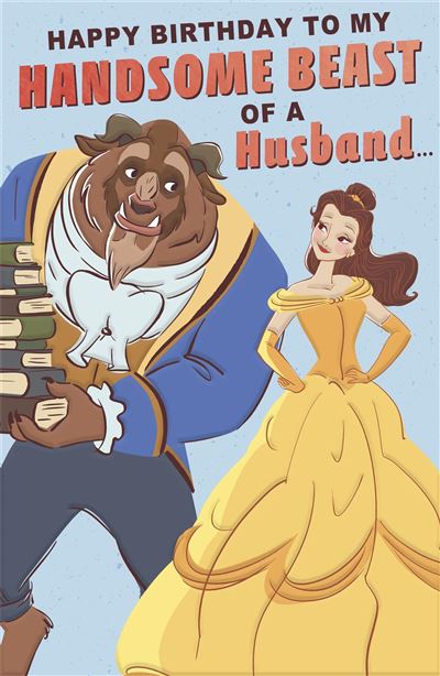 Carlton Cards Disney Beauty & The Beast Husband Birthday Card