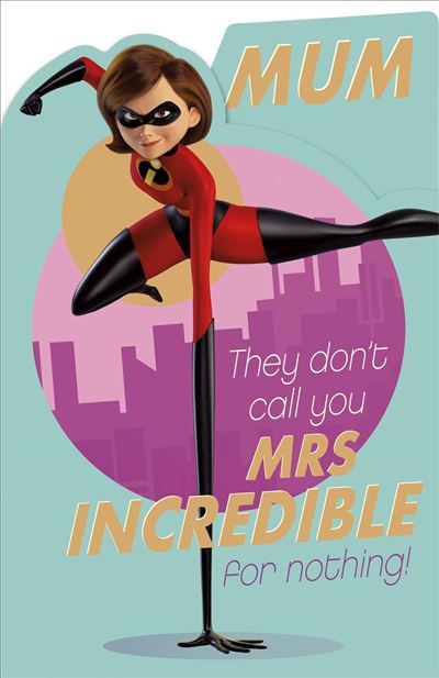 Carlton Cards Disney Pixar The Incredibles Mum Birthday Card