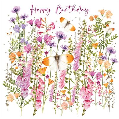 Nigel Quiney Wildflowers & Butterflies Birthday Card*