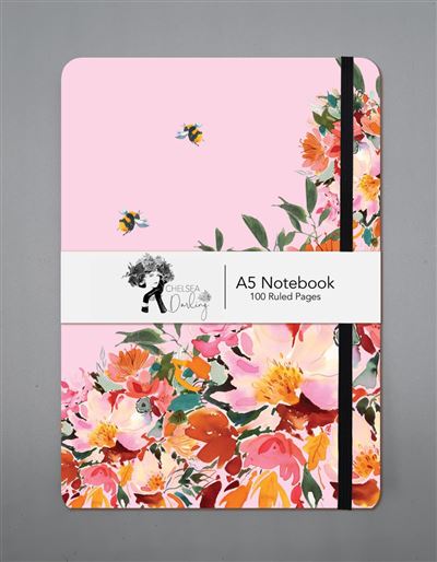 Nigel Quiney Wild Rose Chelsea Darling A5 Lined Notebook