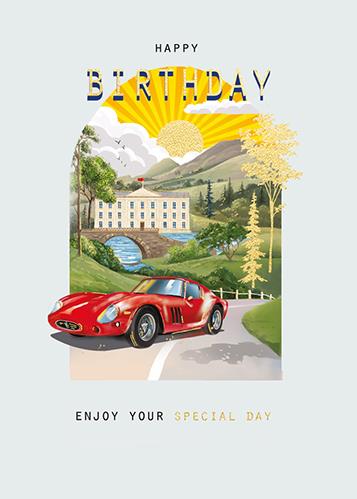 Ling Design Sports Car Birthday Card*