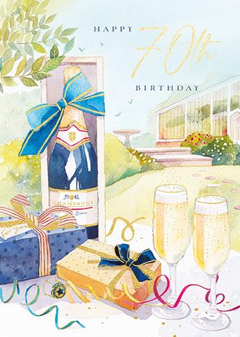 Ling Designs 70th Birthday Card