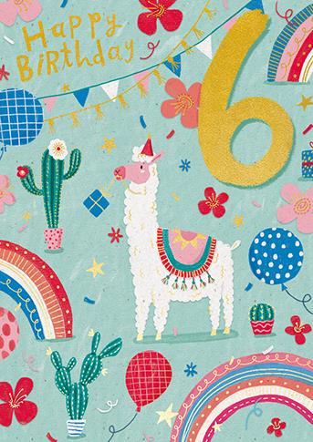 Ling Design 6th Birthday Card*