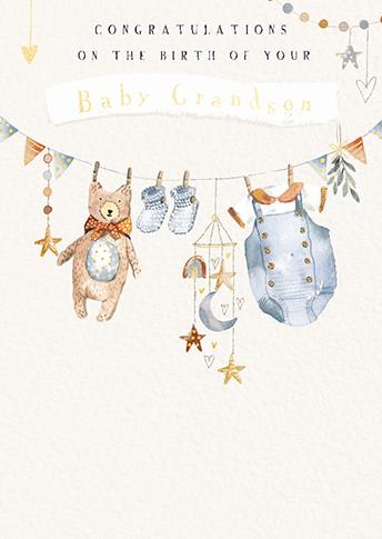 Ling Design Birth of your Baby Grandson Card