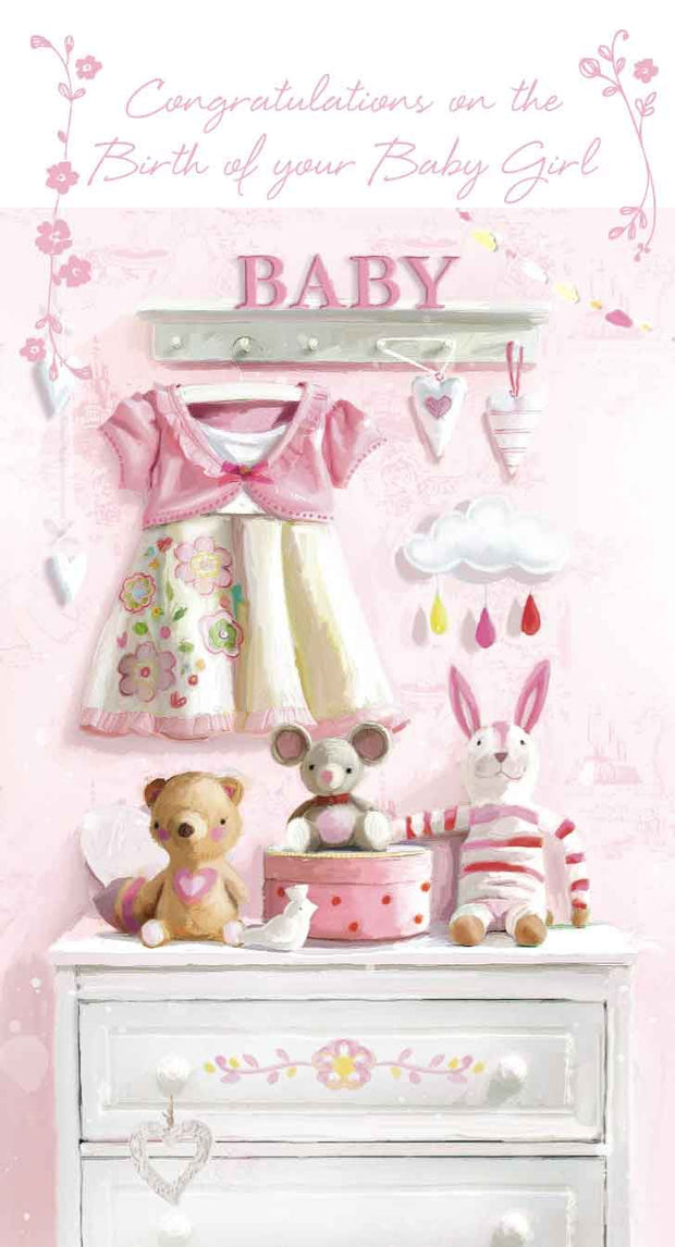 Ling Design New Baby Girl Card
