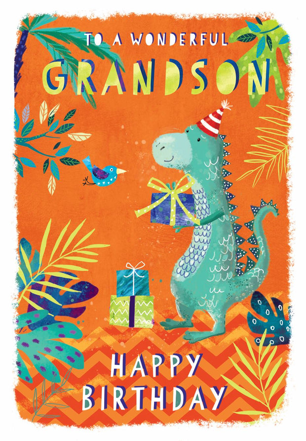 Ling Designs Grandson Dinosaur Birthday Card*