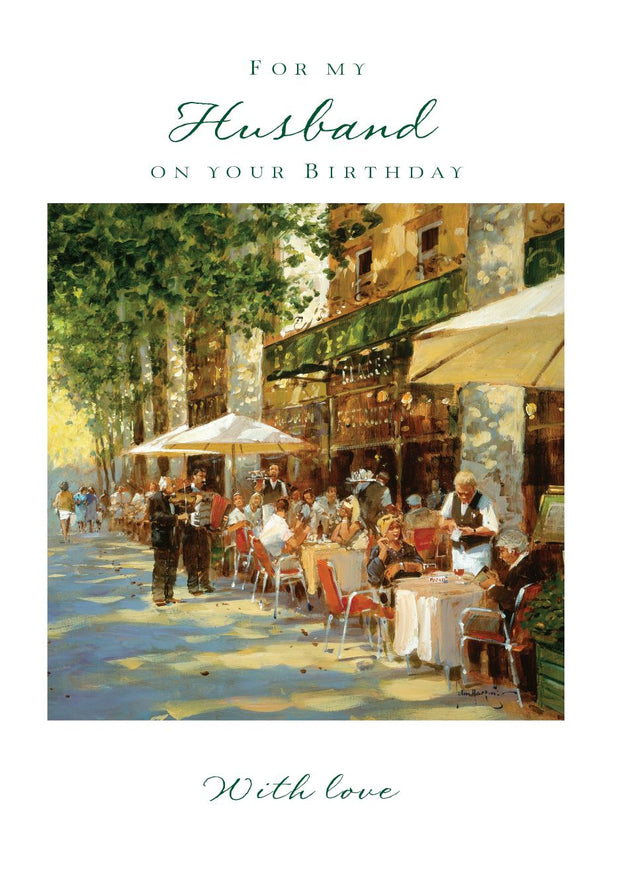 Ling Design Husband Café Scene Birthday Card*