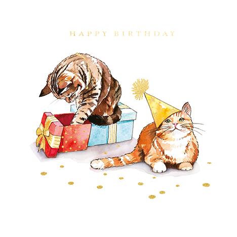 Ling Design Watercolour Cats Birthday Party Birthday Card*