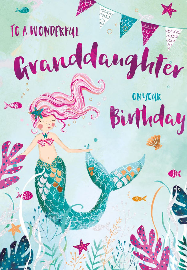 Ling Designs Granddaughter Mermaid Birthday Card*