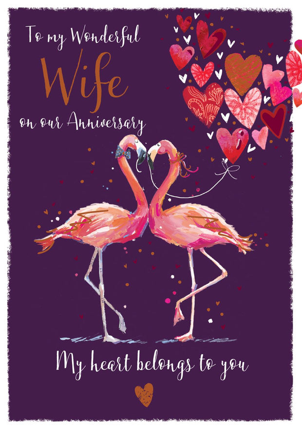 Ling Design Wife Flamingo Anniversary Card*