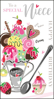 Jonny Javelin Niece Ice Cream Sundae Birthday Card*