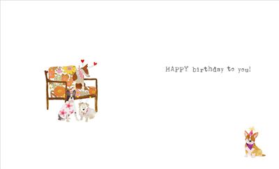 Nigel Quiney Fluff Dog Party Chair Birthday Card*