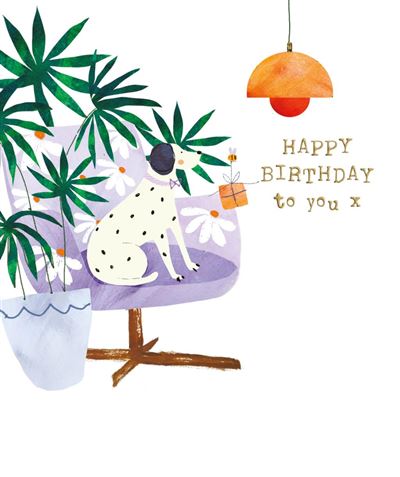 Nigel Quiney Fluff Dalmatian on Chair  Birthday Card*
