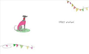 Nigel Quiney Fluff Greyhound in Bunting Birthday Card*
