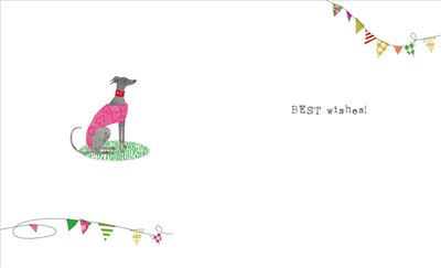 Nigel Quiney Fluff Greyhound in Bunting Birthday Card*