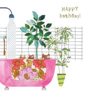 Nigel Quiney Fluff Kitty's in Bath Birthday Card*