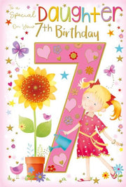 Grass Roots Daughter 7th Birthday Card