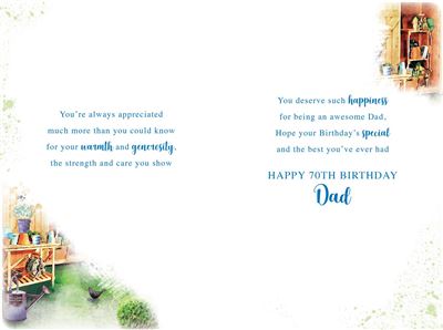 Grass Roots Dad 70th Birthday Card*