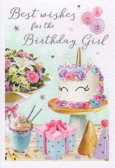 ICG Unicorn Cake Birthday Card*