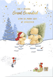 Hallmark Great Grandad Forever Friends Christmas Card**