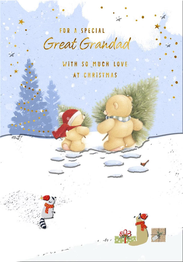 Hallmark Great Grandad Forever Friends Christmas Card**