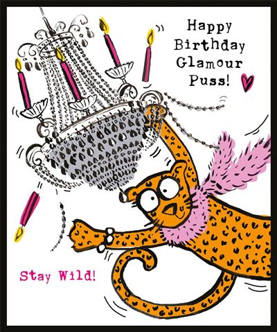 Nigel Quiney Doodle Glamour Puss Birthday Card*