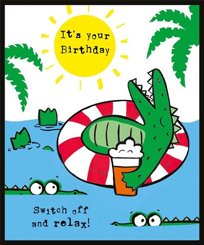 Nigel Quiney Doodle Crocodile Birthday Card*