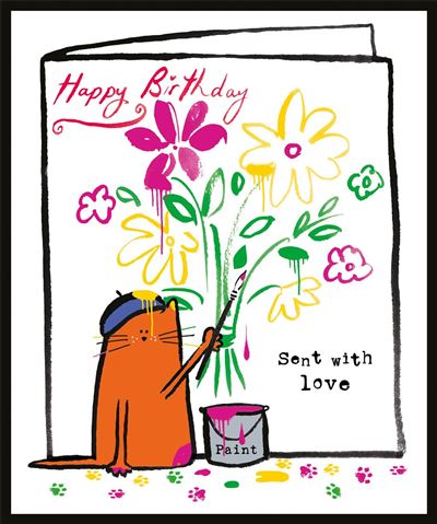 Nigel Quiney Doodle Picasso Cat Birthday Card*