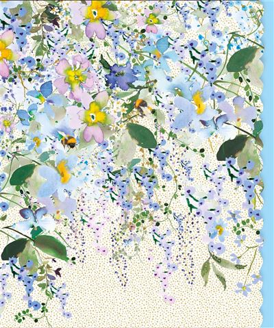 Nigel Quiney Pizazz Gallery Blue Floral Birthday Card*