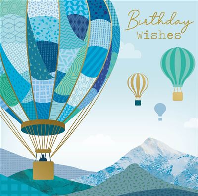 Nigel Quiney Vibez Hot Air Balloon Collage Birthday Card*