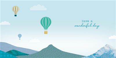 Nigel Quiney Vibez Hot Air Balloon Collage Birthday Card*
