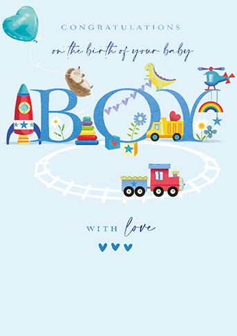 Ling Design New Baby Boy Card