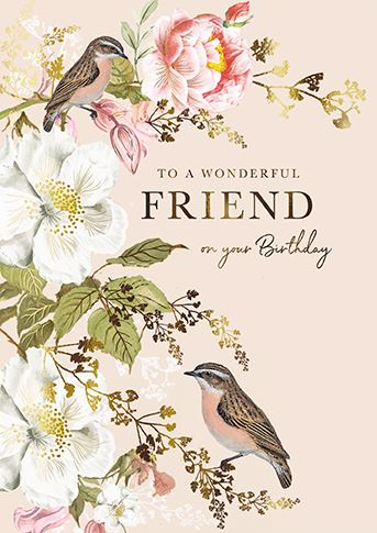 Paper House Garden Birds and Peonies Friend Birthday Card*