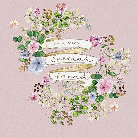 Paper House Disty Watercolour Flowers Friend Birthday Card*