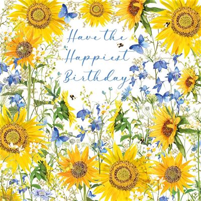 Nigel Quiney Pizazz SUNFLOWER BORDER Birthday Card*