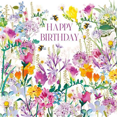 Nigel Quiney Pizazz MIXED SUMMER FLOWERS Birthday Card*