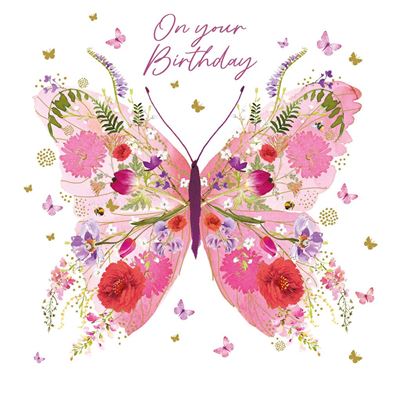 Nigel Quiney Pizazz FLOWER BUTTERFLY Birthday Card*
