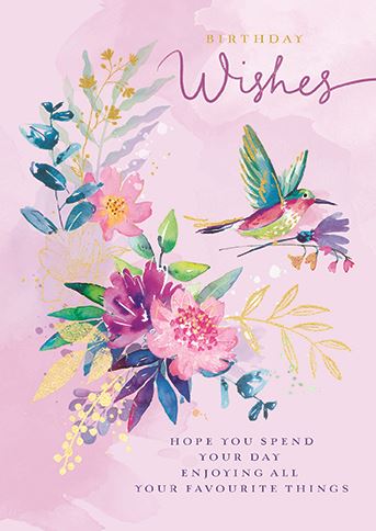 Ling Design Floral Bird Birthday Card*