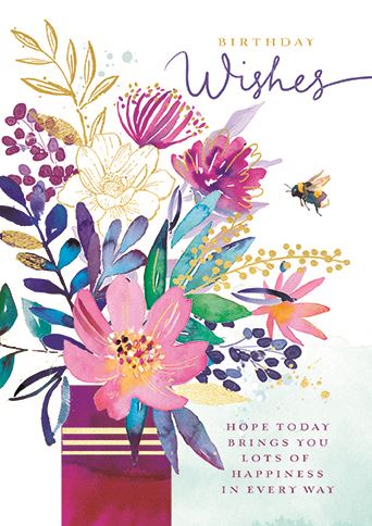 Ling Design Floral Bee Birthday Card*