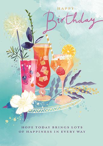 Ling Design Cocktails Birthday Card*