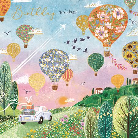 Ling Design Hot Air Balloon Birthday Card*