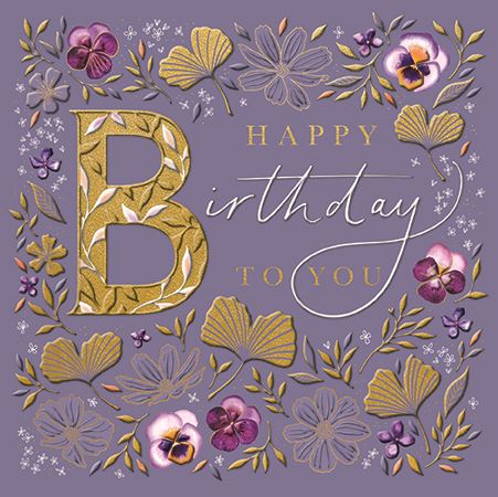 Ling Design Pansy Birthday Card*