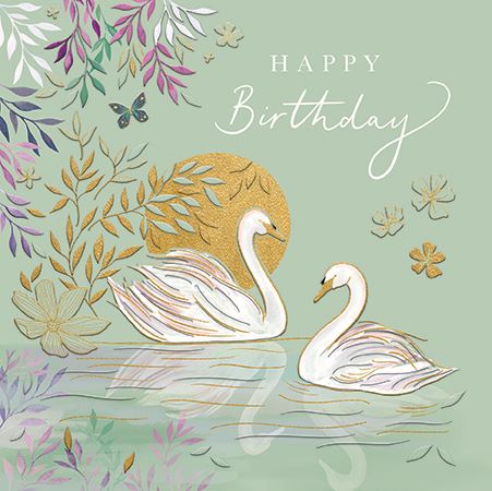 Ling Design Swans Birthday Card*