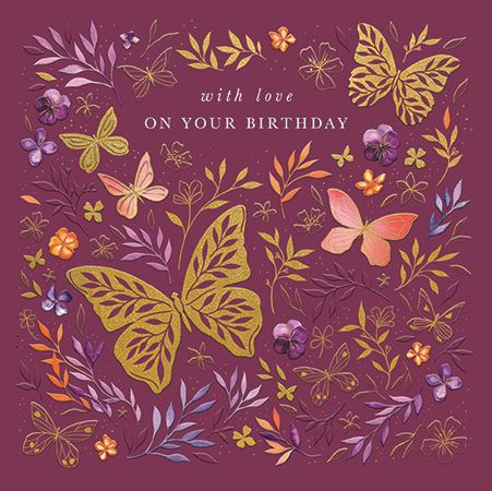 Ling Design Butterflies Birthday Card*