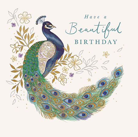 Ling Design Peacock Birthday Card*